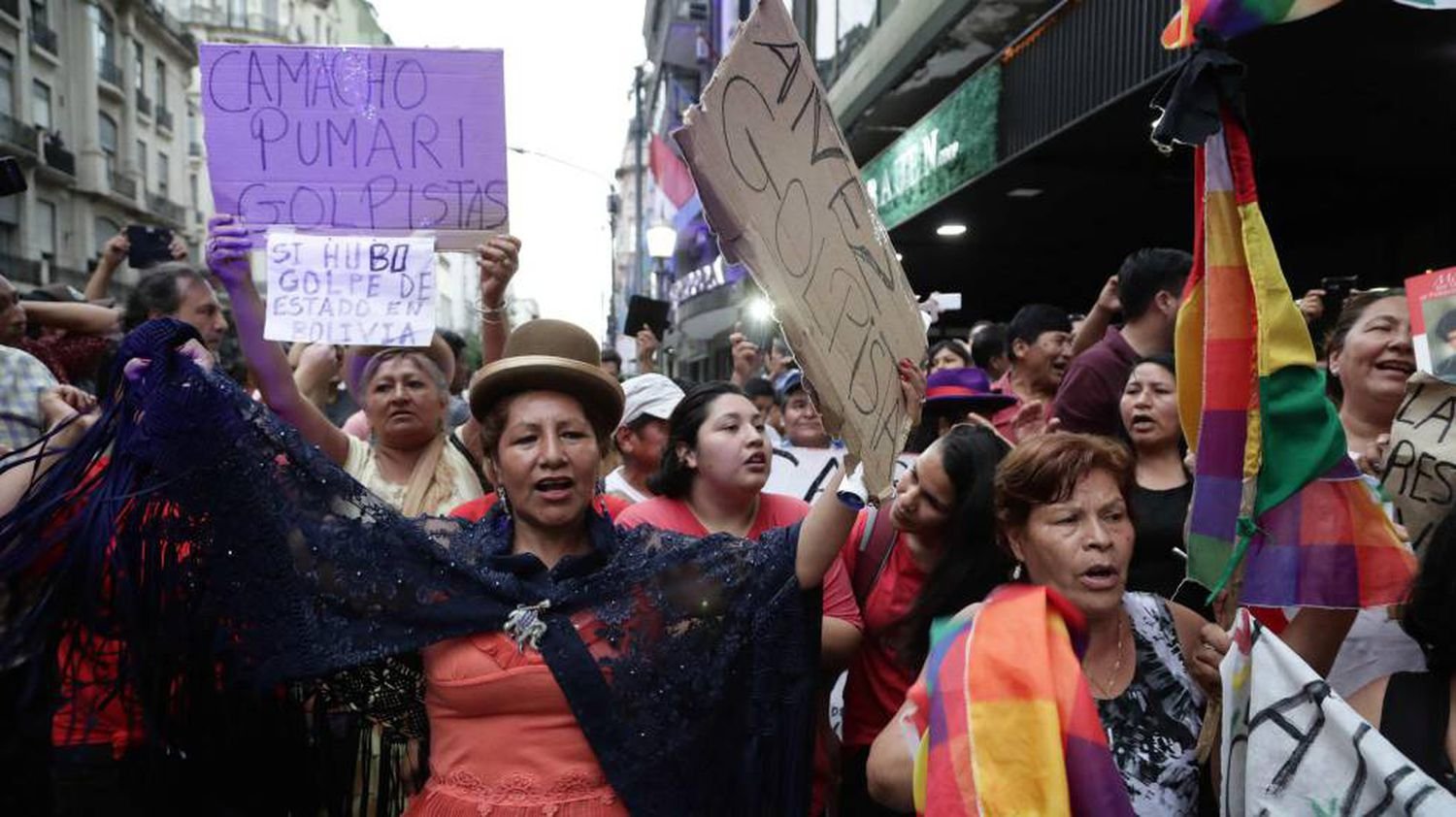 Manifestação a favor de Evo Morales, em dezembro, em Buenos Aires. ALEJANDRO PAGNI (AFP)