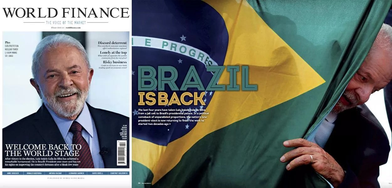 Lula na capa da World Finance: “Bem-vindo de volta ao palco mundial”