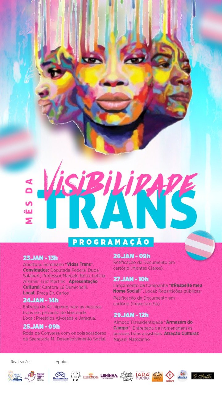 Semana da Visibilidade Trans é comemorada em Montes Claros