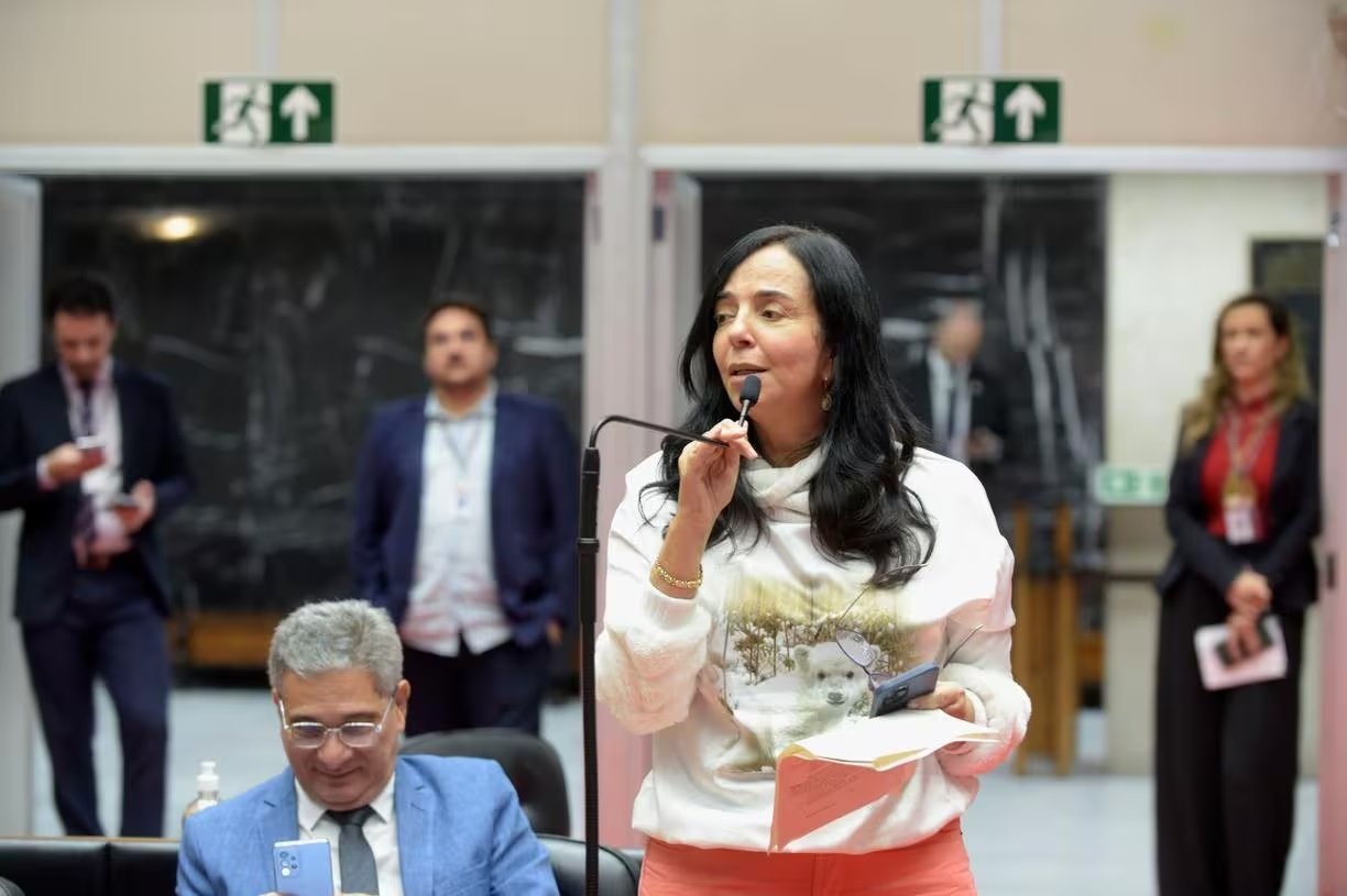 A autora da proposta de proibição do uso e do comércio de coleiras de choque antilatidos em cachorros é a deputada estadual Ione Pinheiro (União) — Foto: Daniel Protzner/ALMG