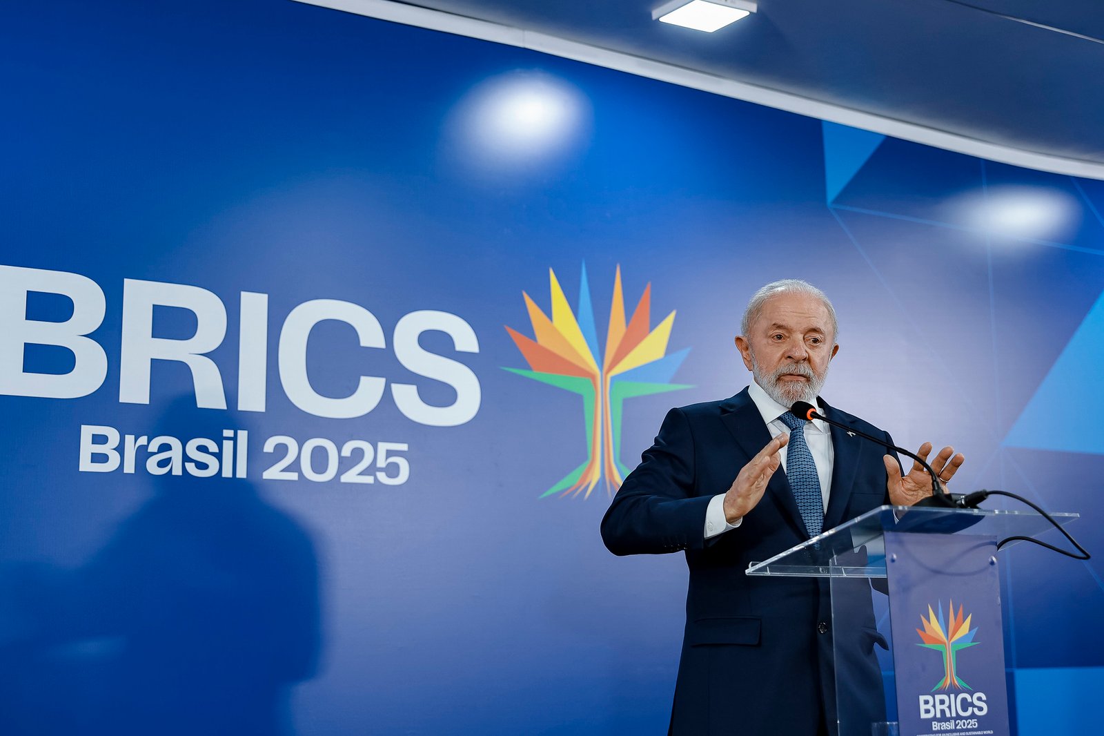 Presidente da República, Luiz Inácio Lula da Silva, durante declaração à imprensa, na Sala de Coletiva. Rio de Janeiro - RJ. Foto: Ricardo Stuckert / PR